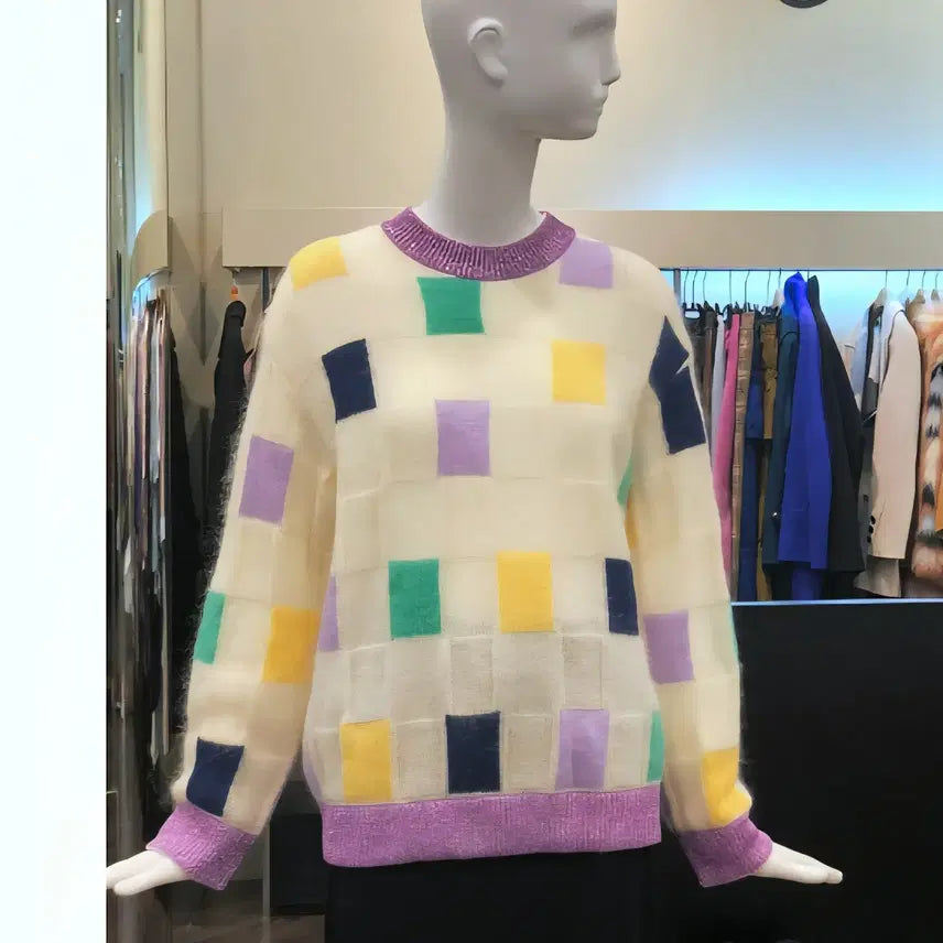 [BUNJANG] Ozzo Second Color Square Knit / 오즈세컨 컬러 스퀘어 니트 55~66사이즈