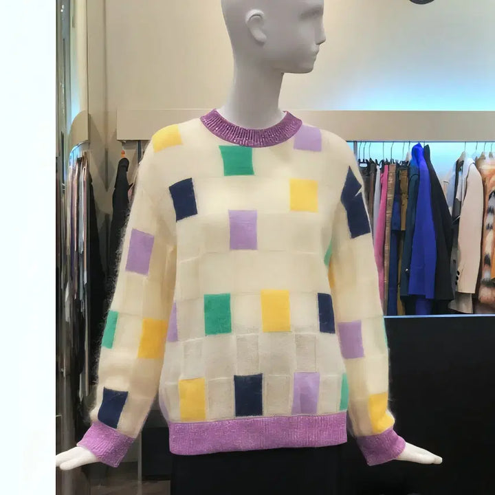 [BUNJANG] Ozzo Second Color Square Knit / 오즈세컨 컬러 스퀘어 니트 55~66사이즈