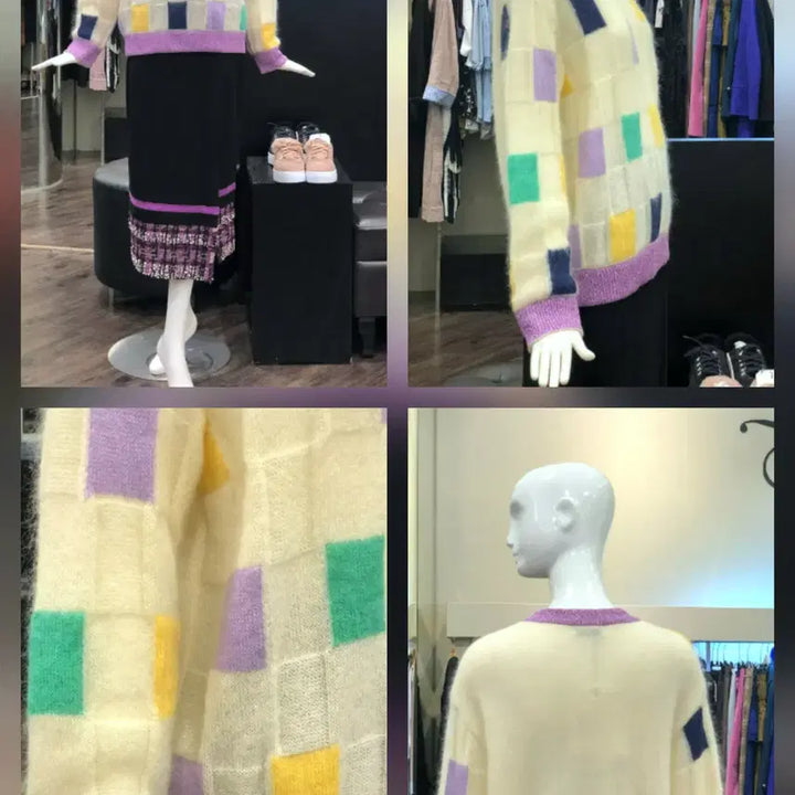 [BUNJANG] Ozzo Second Color Square Knit / 오즈세컨 컬러 스퀘어 니트 55~66사이즈