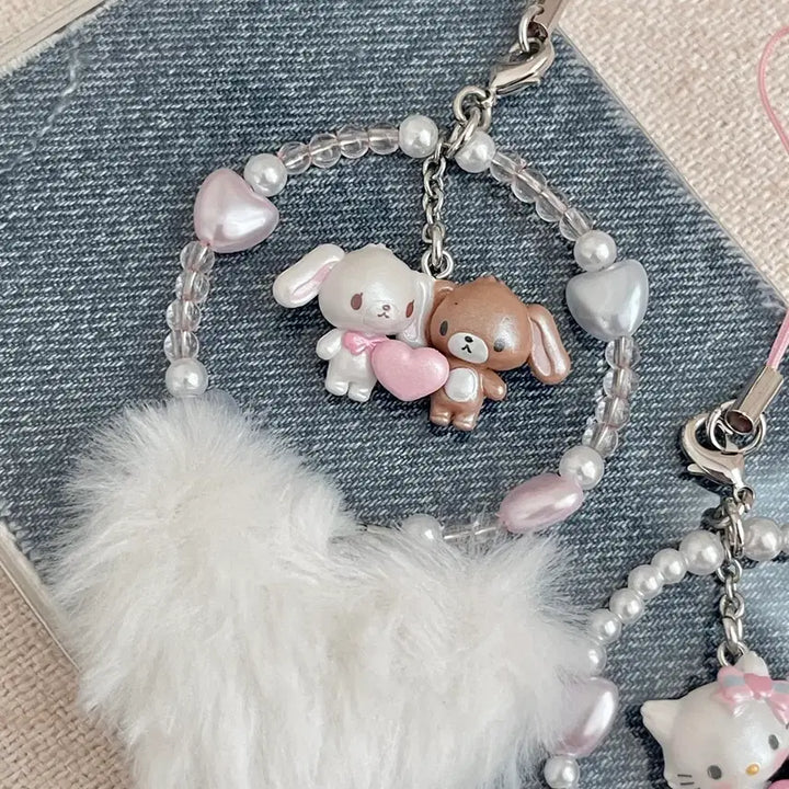 [SOLD OUT] 산리오 새상품 후와후와하트 챠미키티 허니큐트 슈가바니즈 일괄 스트랩 키링