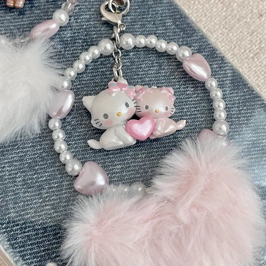 [SOLD OUT] 산리오 새상품 후와후와하트 챠미키티 허니큐트 슈가바니즈 일괄 스트랩 키링