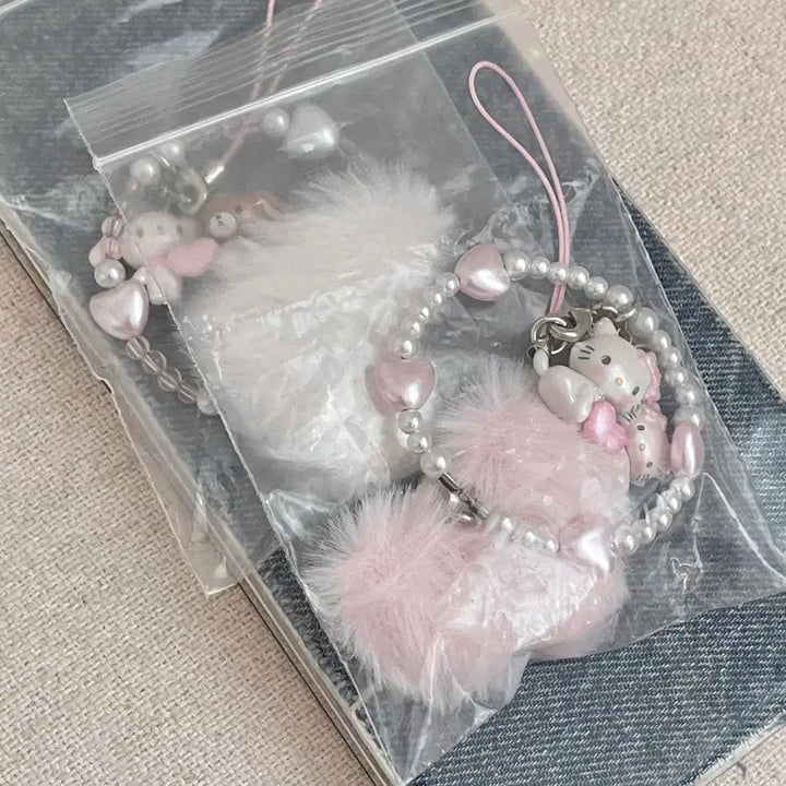 [SOLD OUT] 산리오 새상품 후와후와하트 챠미키티 허니큐트 슈가바니즈 일괄 스트랩 키링