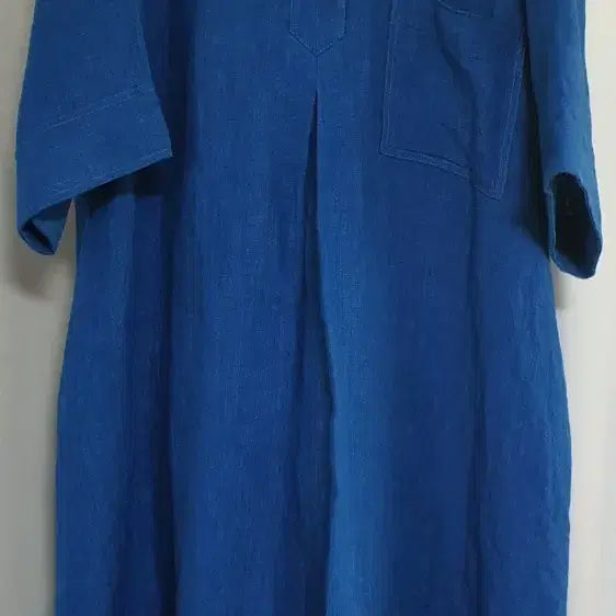 [BUNJANG] Studio Tomboy Blue Linen Short Sleeve Dress / 스튜디오 톰보이 블루 린넨 반팔 원피스