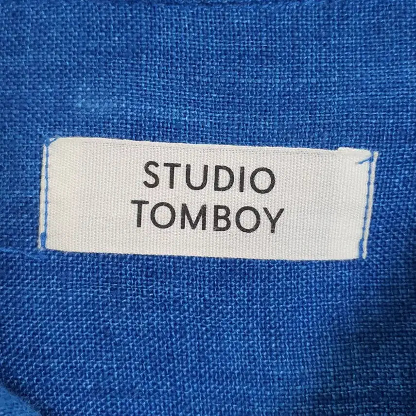 [BUNJANG] Studio Tomboy Blue Linen Short Sleeve Dress / 스튜디오 톰보이 블루 린넨 반팔 원피스
