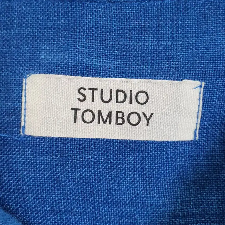 [BUNJANG] Studio Tomboy Blue Linen Short Sleeve Dress / 스튜디오 톰보이 블루 린넨 반팔 원피스