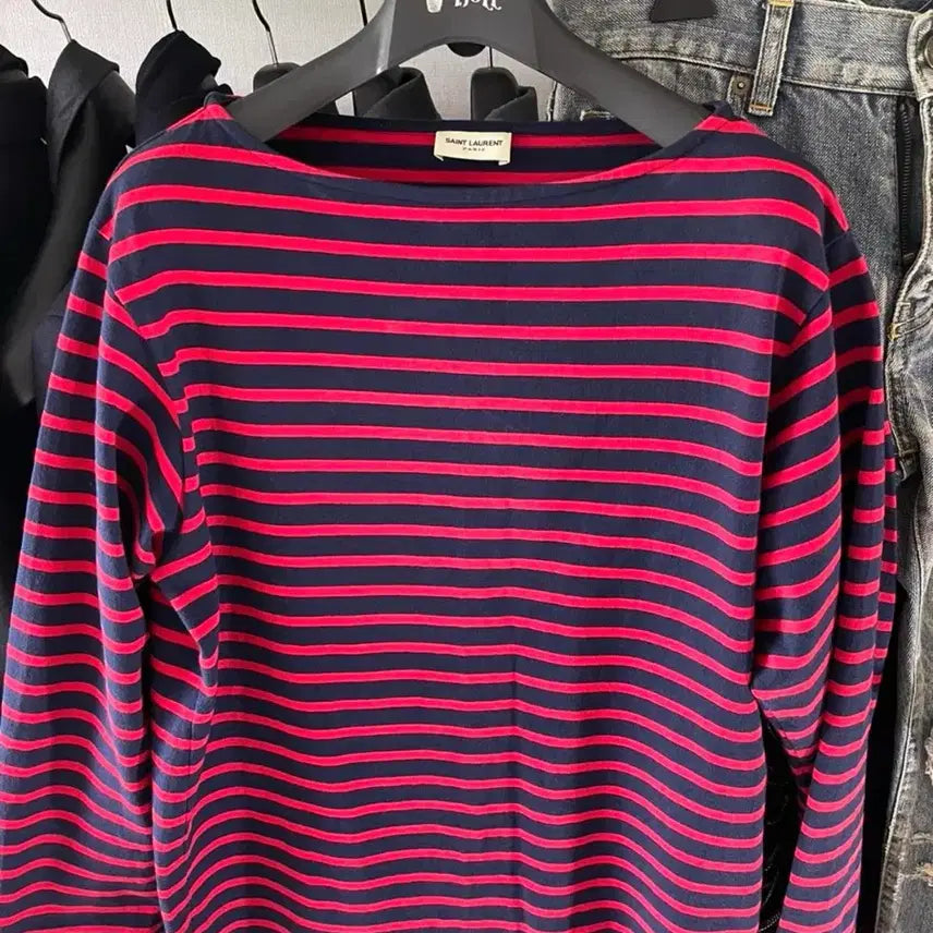 [BUNJANG] Saint Laurent GD Striped Border T-shirt / 지드래곤 착용) 생로랑 스트라이프 보더 티셔츠 105