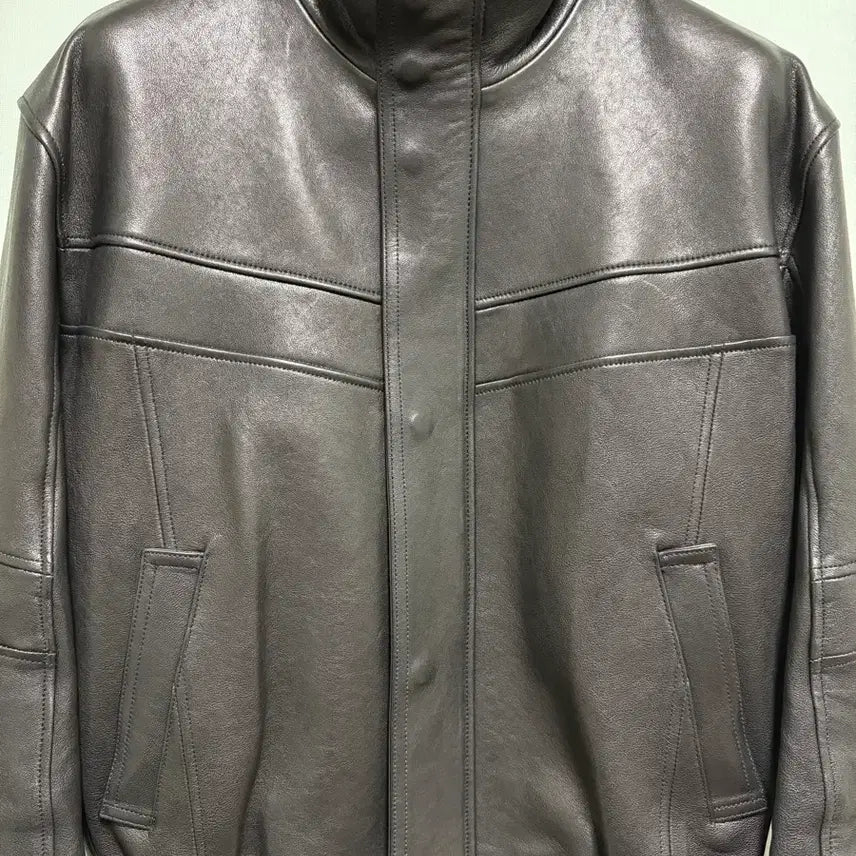 [BUNJANG] Noir Larmes High Neck Leather Jacket / 느와르 라르메스 하이넥 레더 자켓 46