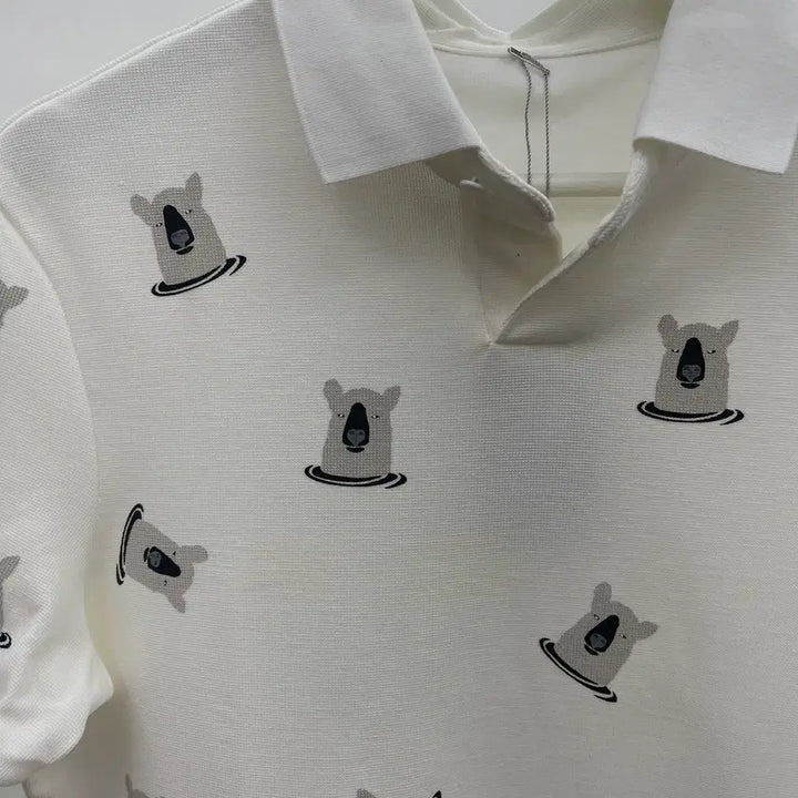 [BUNJANG] System Homme Bear Print Short Sleeve T-Shirt IVORY Size 95 / 시스템옴므 곰돌이 프린트 반팔 티셔츠 95