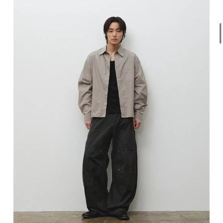 [BUNJANG] Hubs Field Low Crop Shirt Taupe L / 후브스 필드 로우 셔츠 (크롭ver)-타우페 -L
