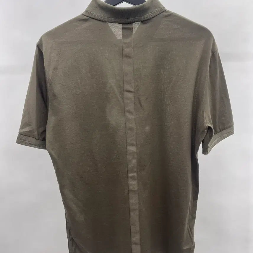 [BUNJANG] System Homme Striped Collar Patch Short Sleeve T-Shirt / 요꼬에리 와펜장식 반팔 티