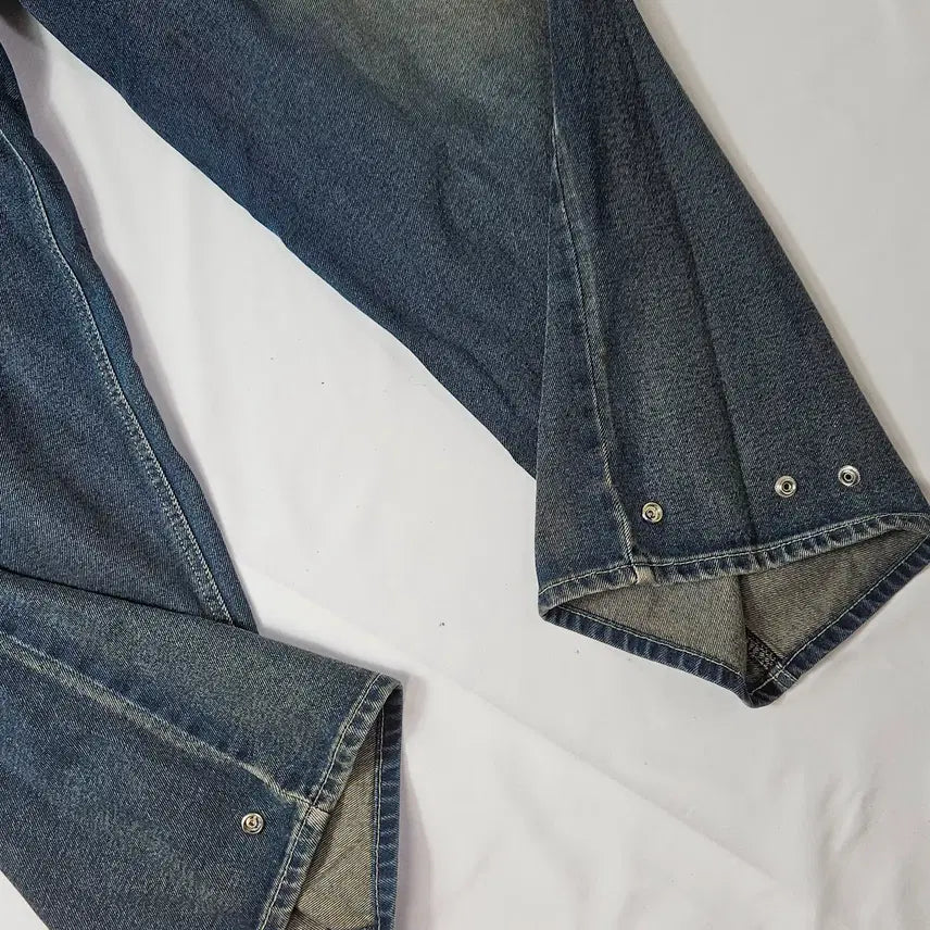 [BUNJANG] Manique Vintage Snap Button Wide Denim Pants M / 매니크 빈티지 스냅버튼 와이드 데님팬츠 진 청바지 M