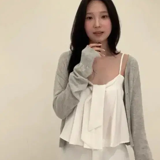 [SOLD OUT] 새상품)르베인 Kitten sleeveless blouse(Ivory)M