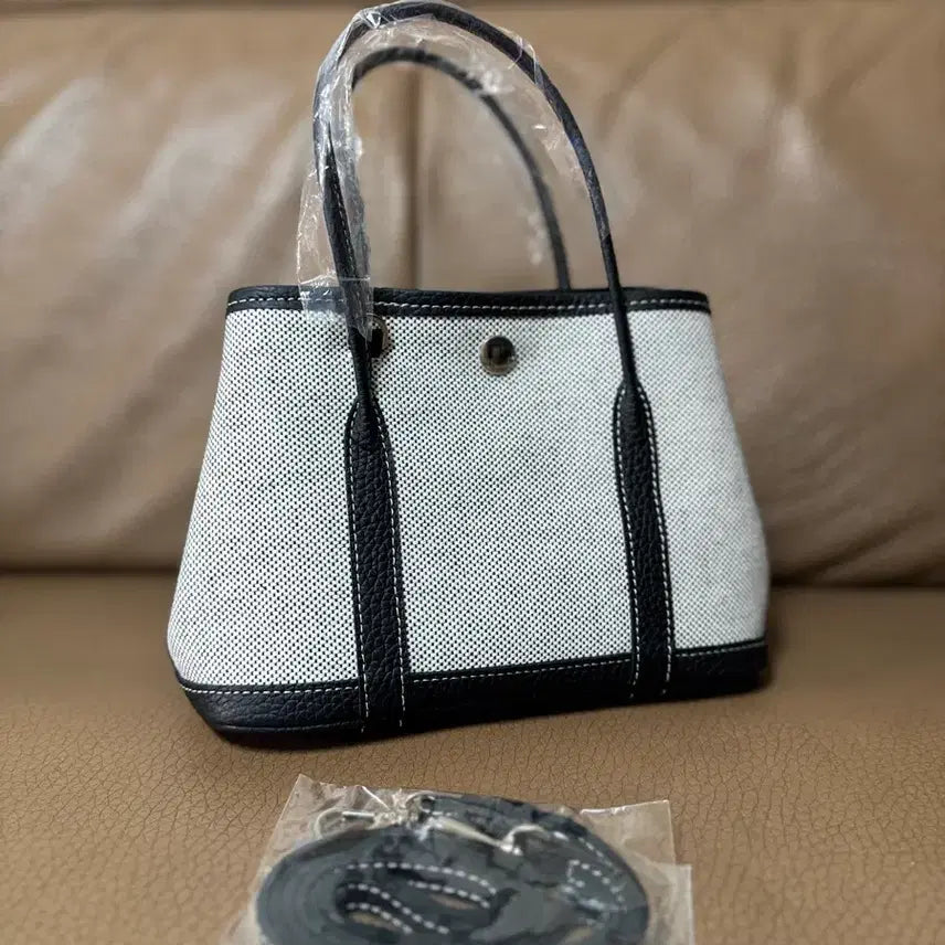 [BUNJANG] Canvas and Leather Handbag / (새상품)천연소가죽 캔버스백(정가9만)골프카드백으로도 굿