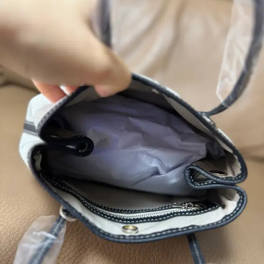 [BUNJANG] Canvas and Leather Handbag / (새상품)천연소가죽 캔버스백(정가9만)골프카드백으로도 굿