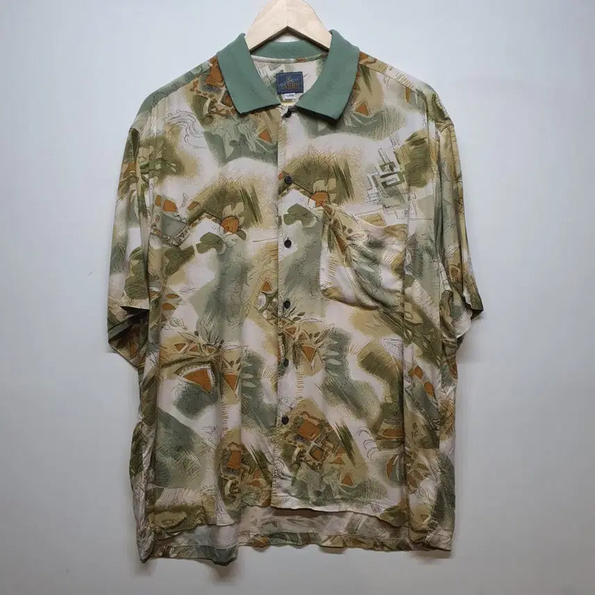 [BUNJANG] El Garril Rayon Short Sleeve Shirt / El Garril 반팔 레이온 셔츠