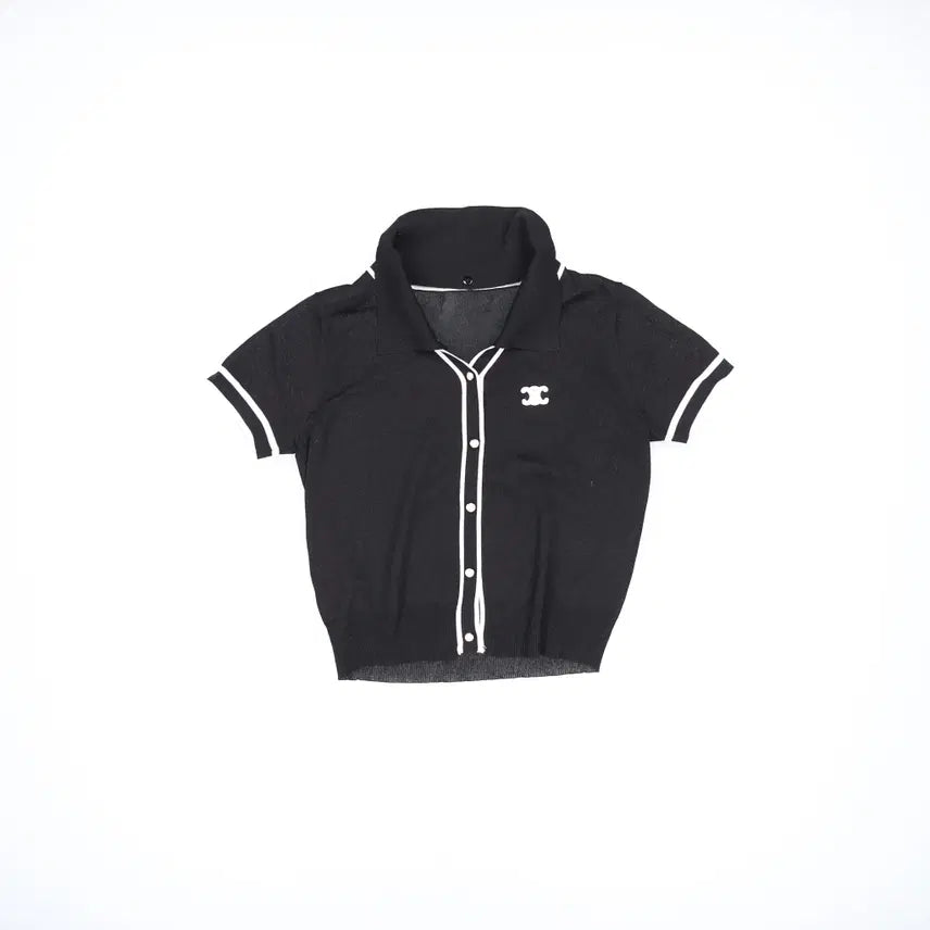 [BUNJANG] Vintage Patch Detail Short Sleeve Knit Top / 실측확인 빈티지 여성 패치 반팔니트 0417H1