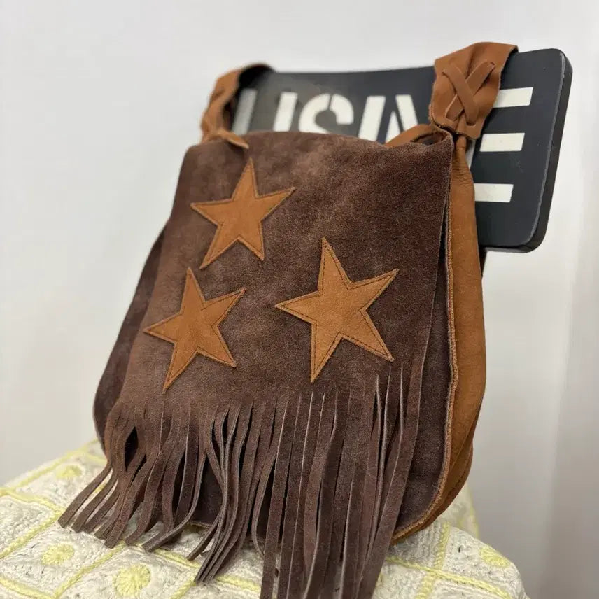 [BUNJANG] Suede Star Cross Bag - Vintage Crossbody Bag / suede star cross bag 웨스턴무드 빈티지 크로스 백 JPN