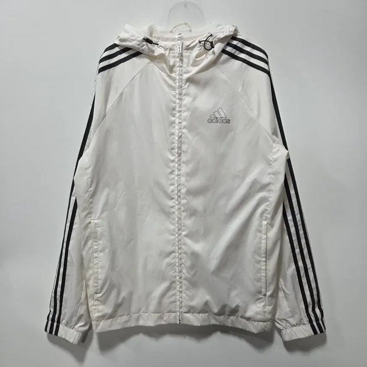 [BUNJANG] Adidas 3S Windbreaker Jacket / 아디다스 화이트 삼선 3S 윈드브레이커 L 26041703