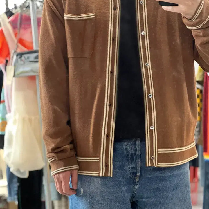 [BUNJANG] Awake NY Brown Knit Cardigan / Awake NY 브라운 니트 가디건 새상품