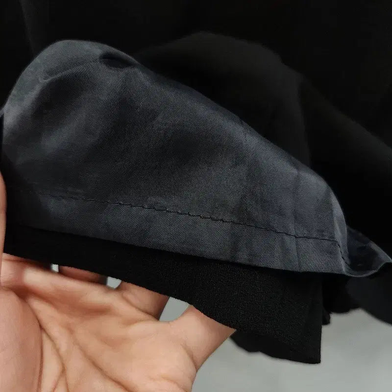 [BUNJANG] Vintage Multi-Snap Black Skirt - L / 빈티지 멀티스냅 블랙 스커트 L MADE IN JAPAN