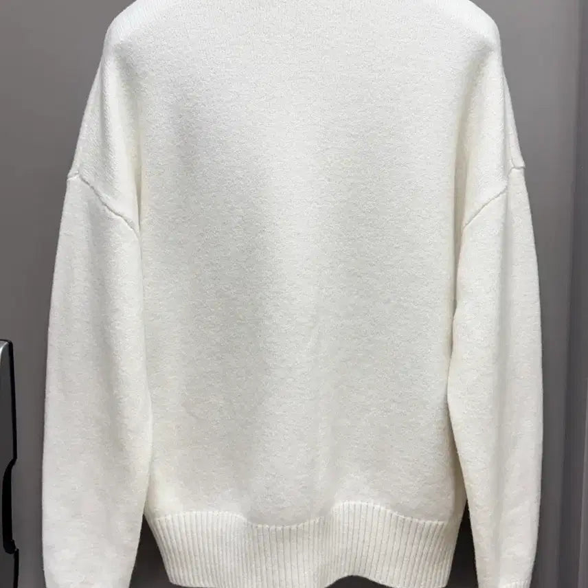 [BUNJANG] Ami Virgin Wool Intarsia Knit Sweater White L / 아미 버진울 인타르시아 니트 화이트 L