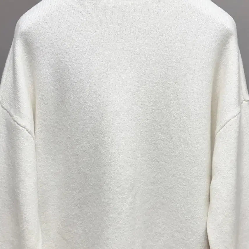 [BUNJANG] Ami Virgin Wool Intarsia Knit Sweater White L / 아미 버진울 인타르시아 니트 화이트 L