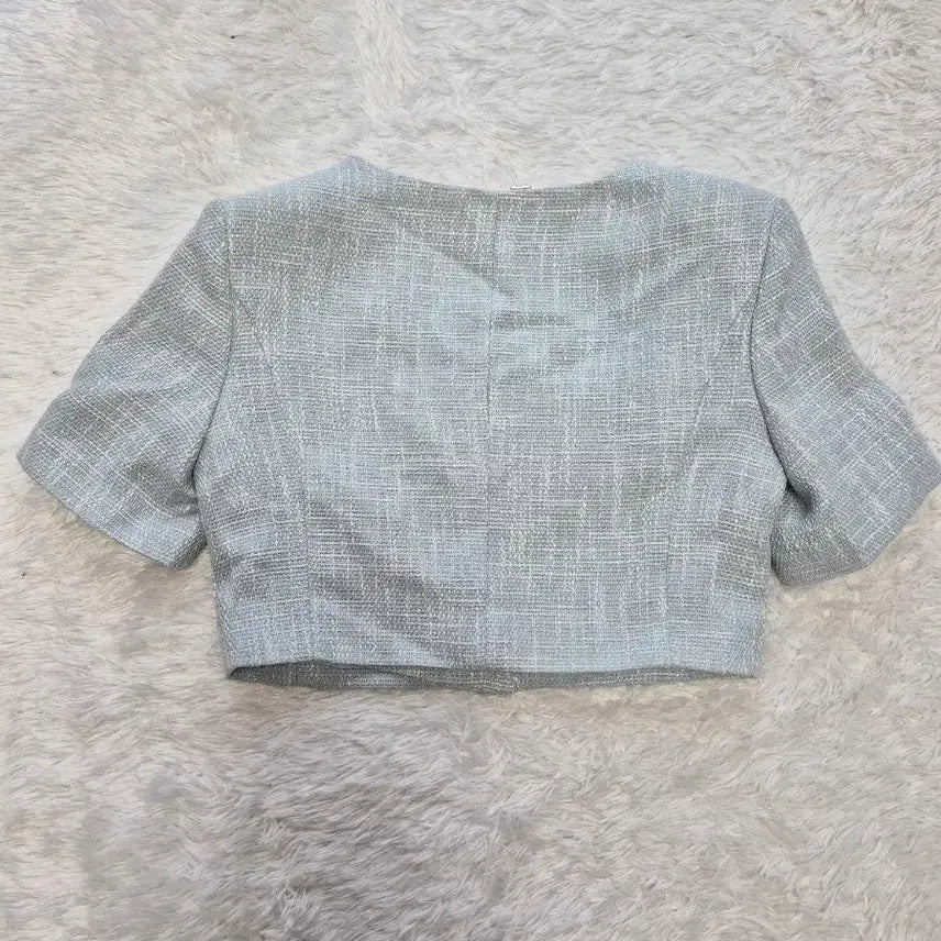[BUNJANG] SLIT Mint Tweed Short Sleeve Jacket / SLIT. LIMITED 민트 트위드 반팔 자켓 새상품 90