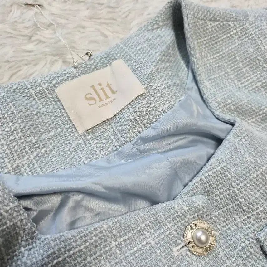 [BUNJANG] SLIT Mint Tweed Short Sleeve Jacket / SLIT. LIMITED 민트 트위드 반팔 자켓 새상품 90