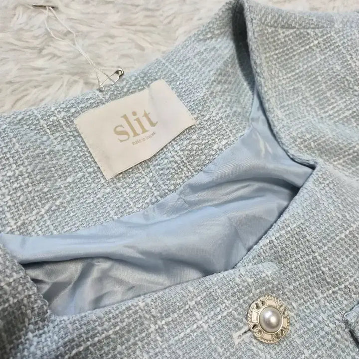 [BUNJANG] SLIT Mint Tweed Short Sleeve Jacket / SLIT. LIMITED 민트 트위드 반팔 자켓 새상품 90