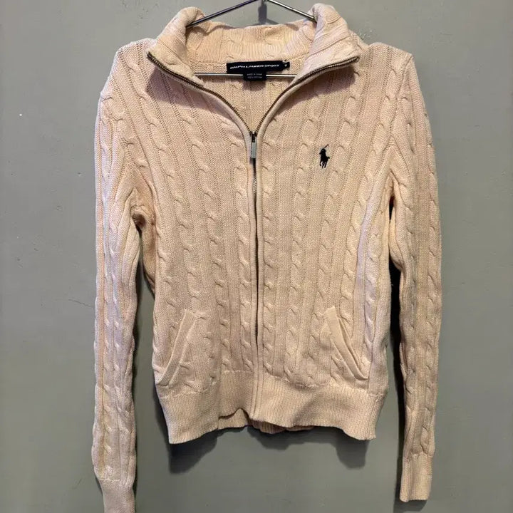 [BUNJANG] Polo Ralph Lauren Cable Knit Zip-up Sweater / 폴로랄프로렌 정품 꽈베기니트집업