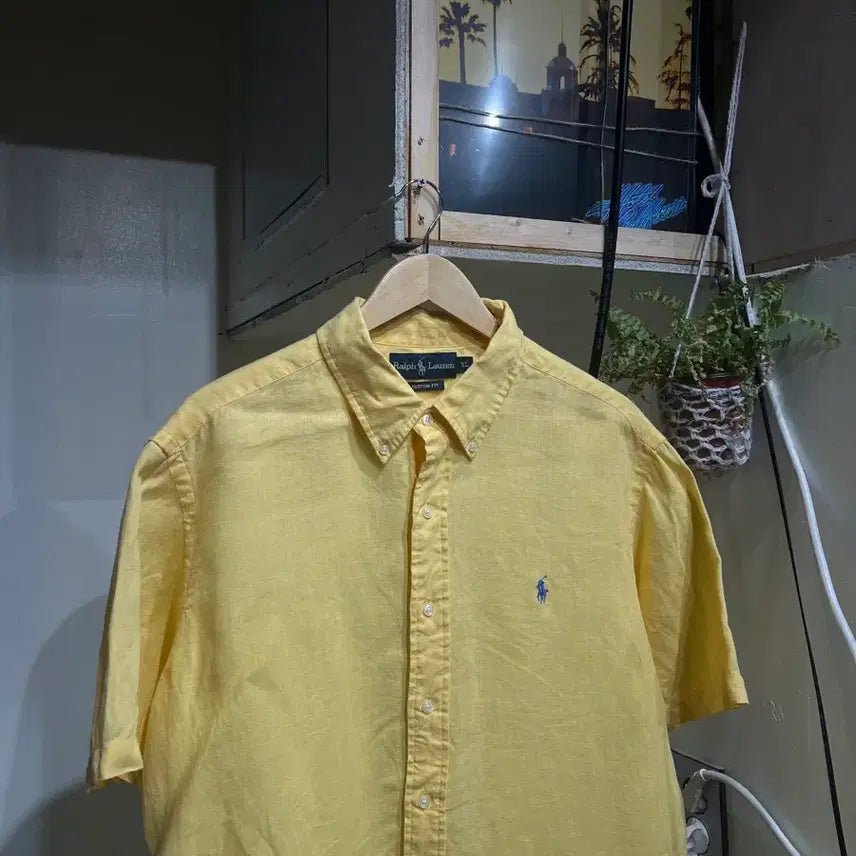 [BUNJANG] Polo Ralph Lauren Linen Short Sleeve Shirt / Polo Ralph Lauren 폴로 랄프로렌 린넨 반팔 셔츠