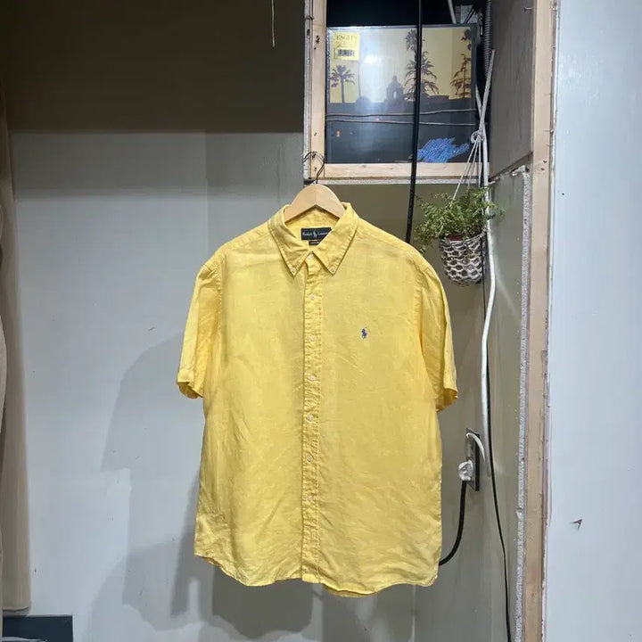 [BUNJANG] Polo Ralph Lauren Linen Short Sleeve Shirt / Polo Ralph Lauren 폴로 랄프로렌 린넨 반팔 셔츠