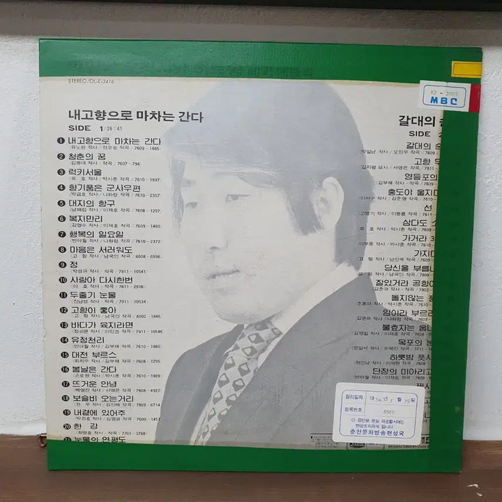 [BUNJANG] Park Il Nam Original Hit Songs 40 Songs LP 1982 Oasis / 박일남 오리지날 히트송 40곡 메들리 LP 1982 오아시스