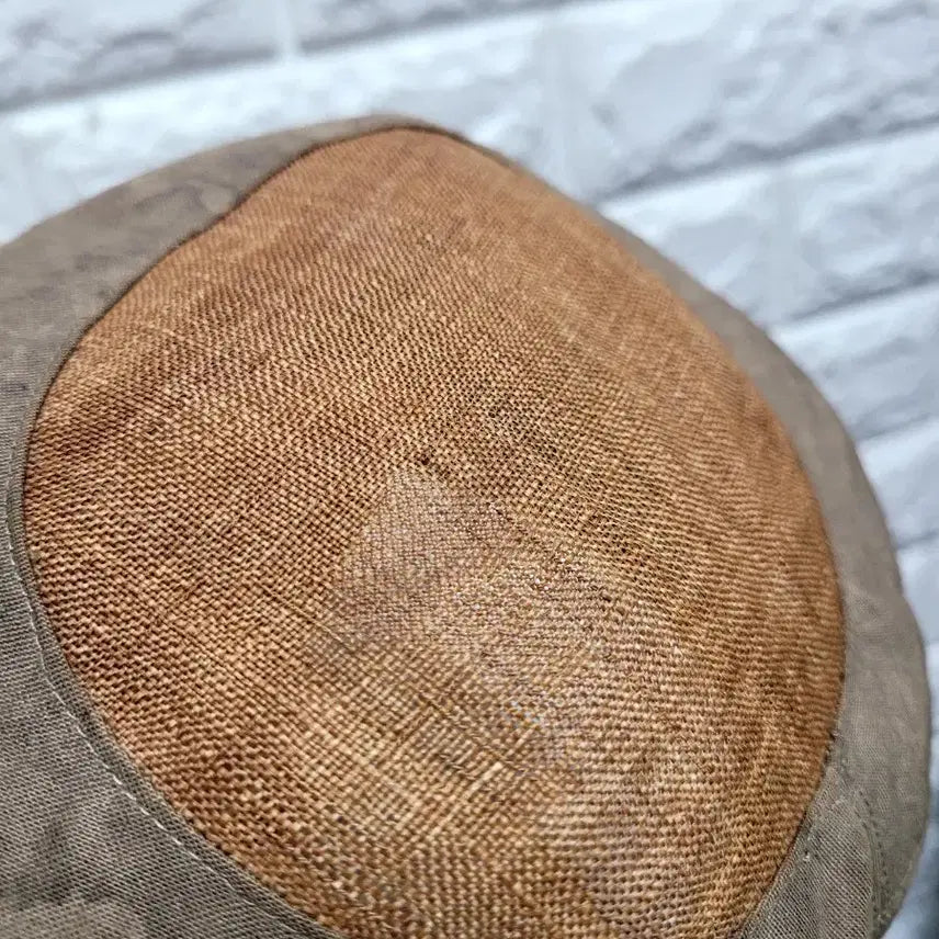 [BUNJANG] Natural Dyed Brown Flower Embellished Bucket Hat / 천연염색 브라운 플라워 장식 벙거지 모자