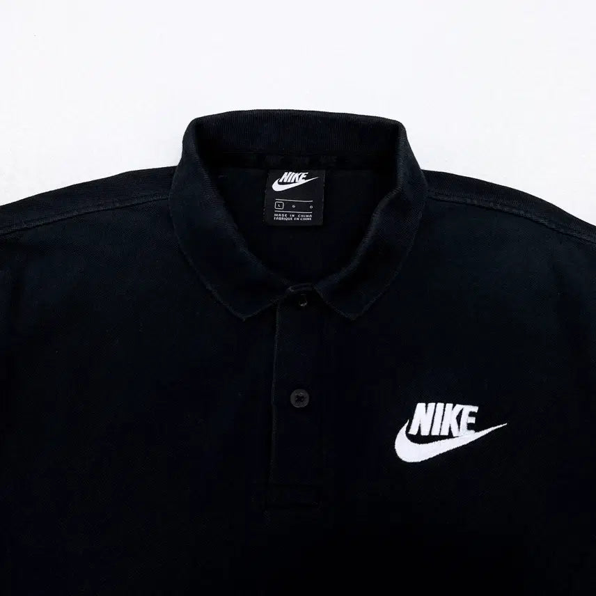 [SOLD OUT] [100] 나이키 블랙 코튼 카라티