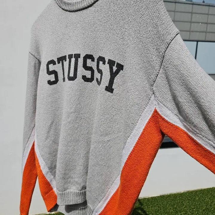 [BUNJANG] Stussy Contrast Crewneck Heather Sweatshirt / 스투시 콘트라스트 크루넥 헤더