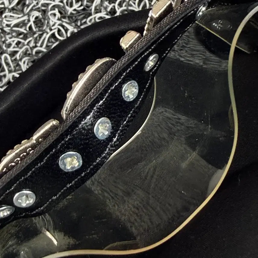 [BUNJANG] Alexander Wang Crystal Logo Platform Sandals / 알렉산더 왕(alexanderwang) 크리스탈 로고 투명 스트랩 플랫폼