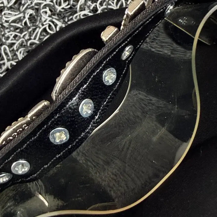 [BUNJANG] Alexander Wang Crystal Logo Platform Sandals / 알렉산더 왕(alexanderwang) 크리스탈 로고 투명 스트랩 플랫폼