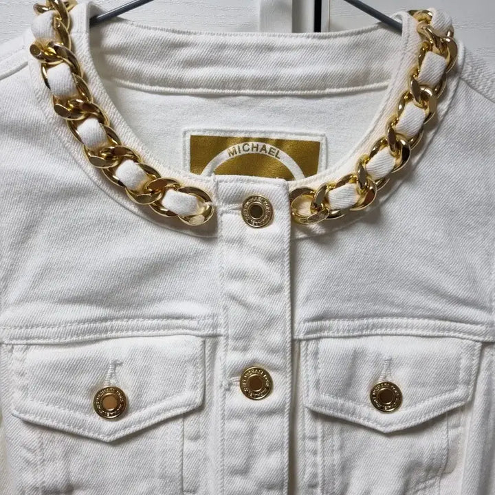 [BUNJANG] Michael Kors Chain Detail White Denim Dress / 마이클코어스 체인 원피스 0사이즈