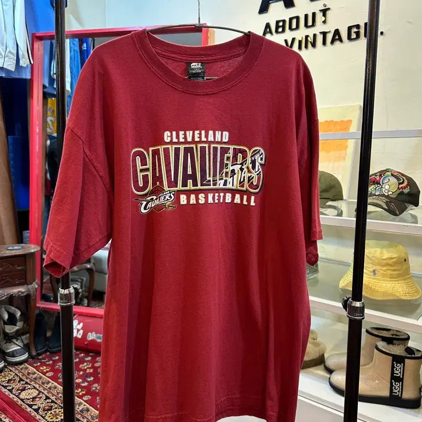 [BUNJANG] Starter Cleveland Basketball Team Red T-shirt / 스타터 클리브랜드 농구팀 반팔 레드 L