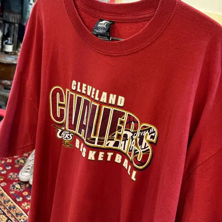 [BUNJANG] Starter Cleveland Basketball Team Red T-shirt / 스타터 클리브랜드 농구팀 반팔 레드 L