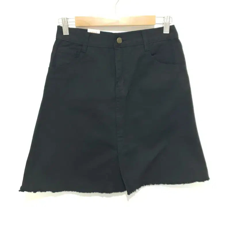 [BUNJANG] Black Denim Slit Skirt L / 블랙 데님 트임 스커트 L_S1697