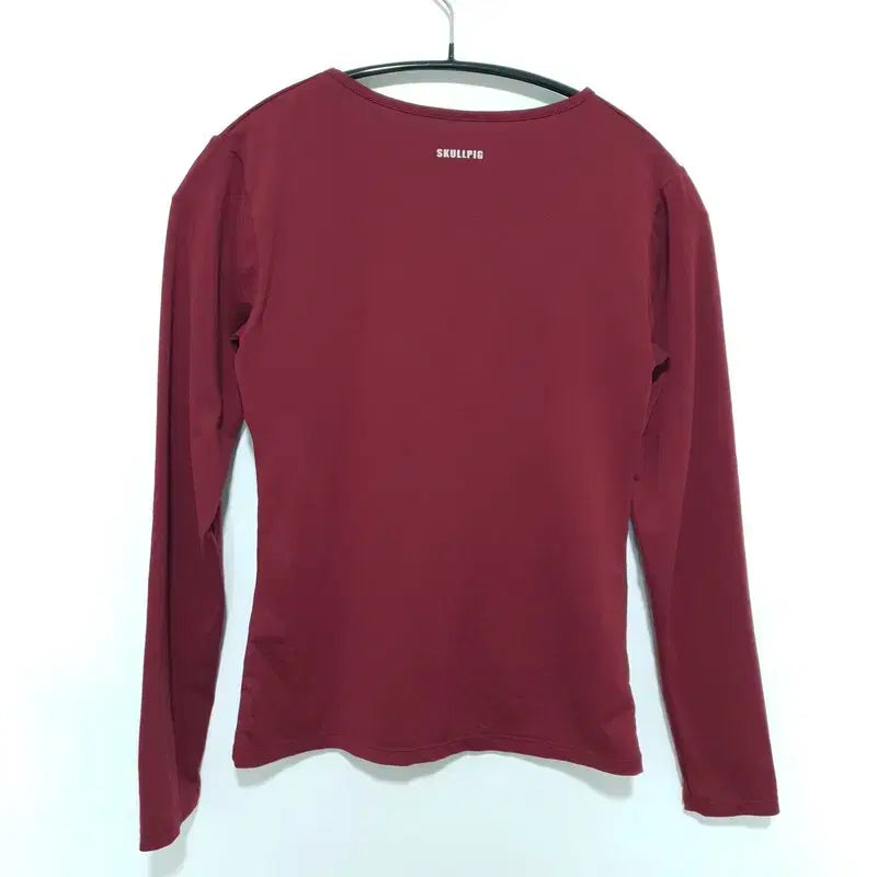 [BUNJANG] Sculpting Pig V-Neck Long T-shirt Cherry Red / 스컬피그 츄잉랩 브이넥 롱티셔츠 체리레드 L_M2546