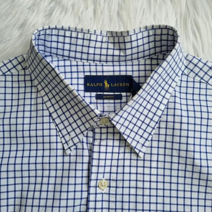 [BUNJANG] Ralph Lauren Slim Fit Blue Check Shirt / 랄프로렌 슬림핏 블루 체크셔츠 1961