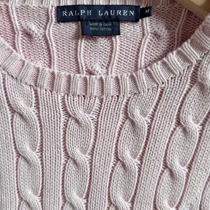 [SOLD OUT] Polo 랄프로렌 우먼 베이비핑크컬러 코튼 케이블 니트