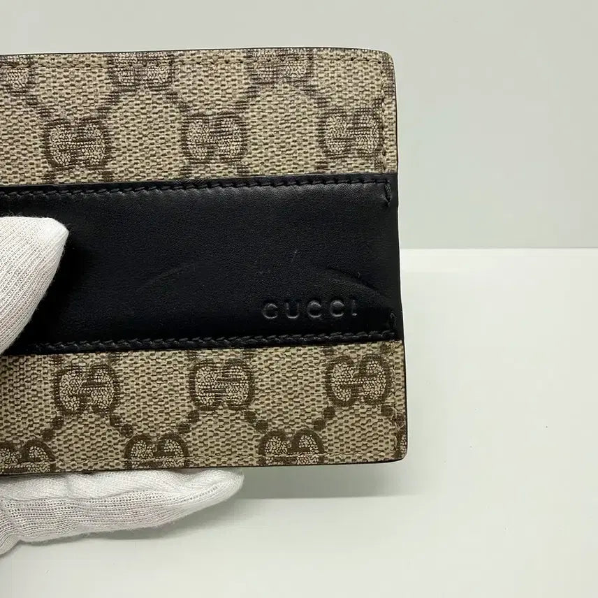 [BUNJANG] Gucci GG Supreme Eden Bifold Wallet Black / [구찌] GG수프림 에덴 반지갑 블랙 451240 / A+급