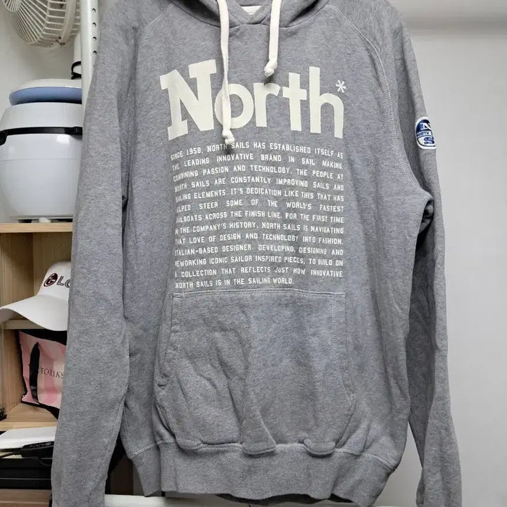 [BUNJANG] North Sail Gray Printed Hoodie / 노스세일 회색 프린팅 후드티 공용가능