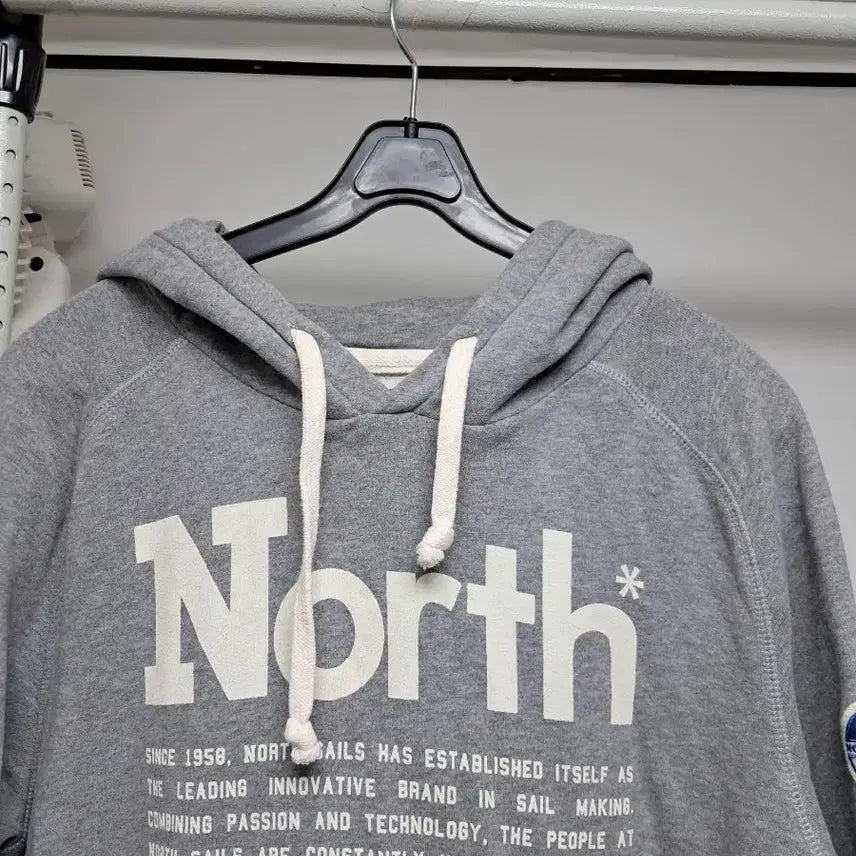 [BUNJANG] North Sail Gray Printed Hoodie / 노스세일 회색 프린팅 후드티 공용가능