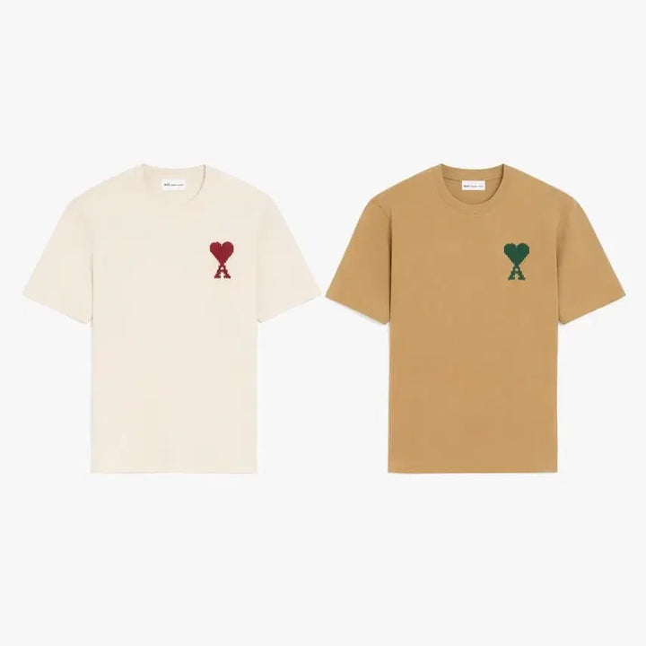 [BUNJANG] Ami Small Heart Logo Short Sleeve T-Shirt / 아미 스몰 하트 로고 반팔 티셔츠