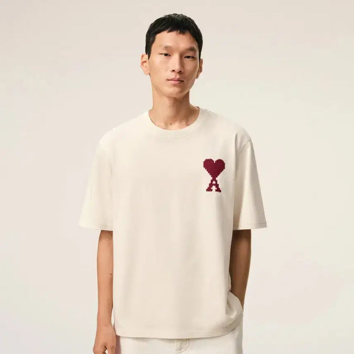 [BUNJANG] Ami Small Heart Logo Short Sleeve T-Shirt / 아미 스몰 하트 로고 반팔 티셔츠